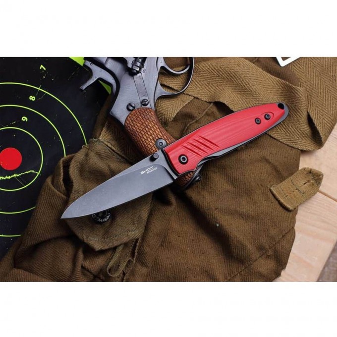 Нож MR BLADE SHOT BLACKWASH RED MB220